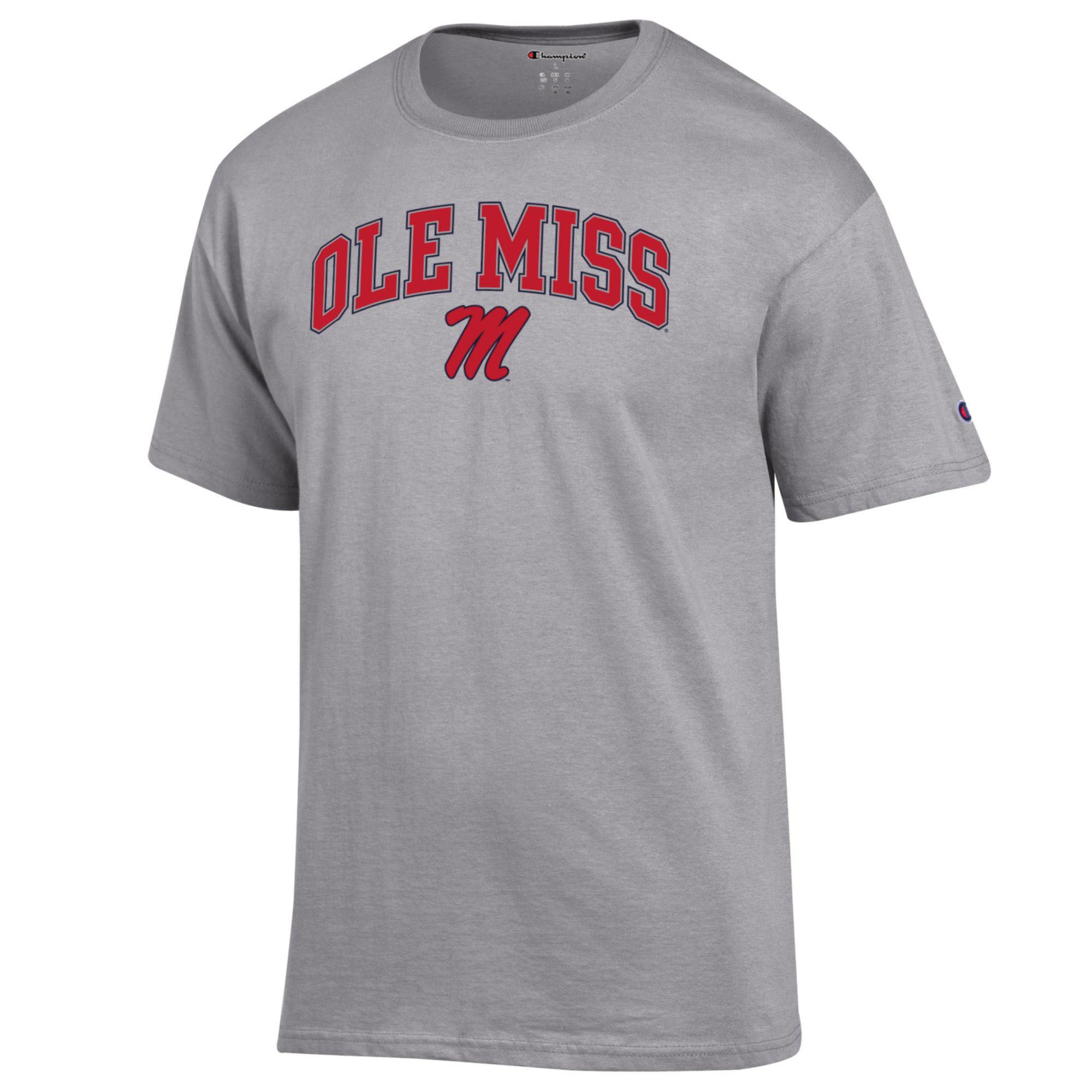 Men's Champion Heather Gray Ole Miss Rebels Arch Over Logo T-Shirt